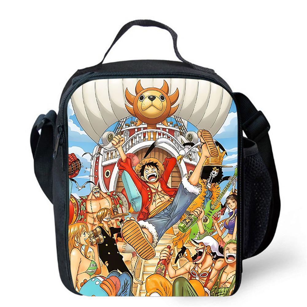 One Piece Lonchera Térmica Cartoon Thermal Lunch Bag Lightweight Portable Cooler Tote For Boys Girls School Picnic Camping Trip