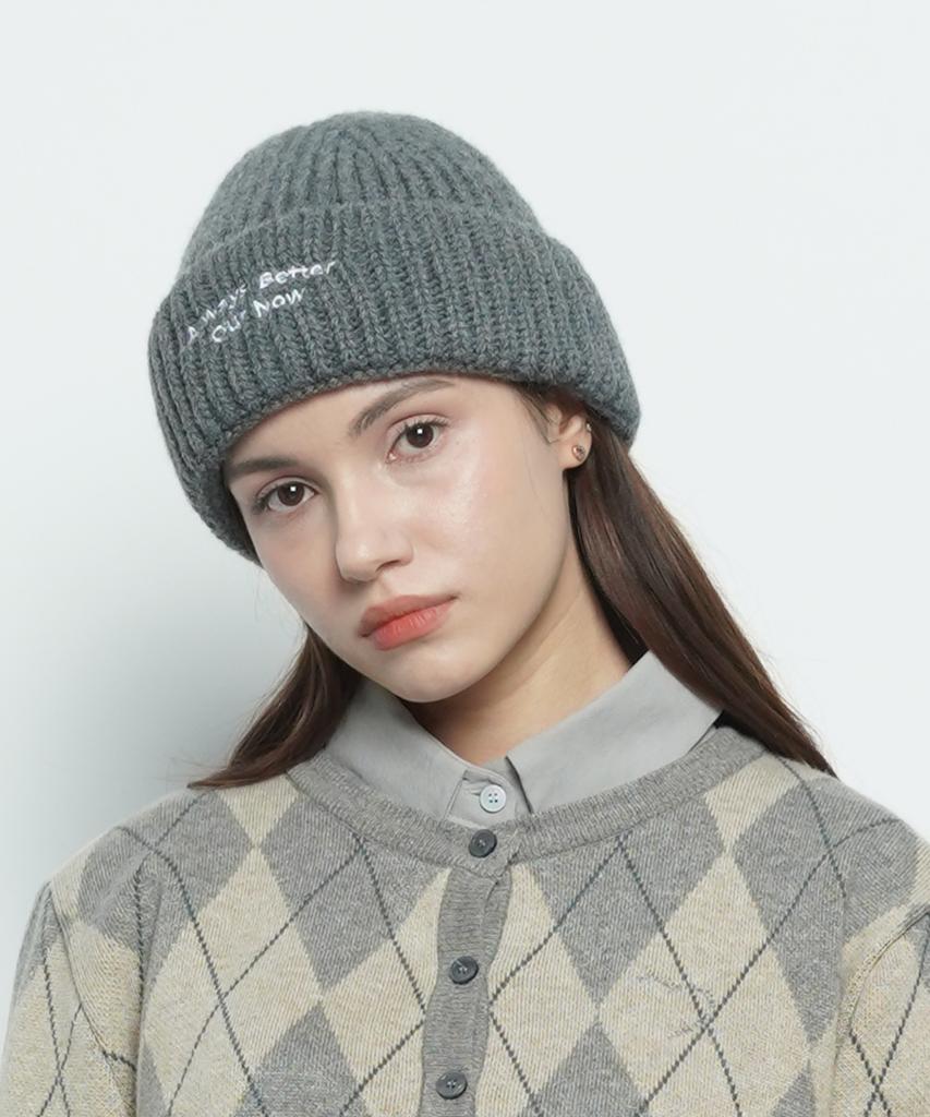 THE-ABON Mw127 Abon Logo Beanie Charcoal