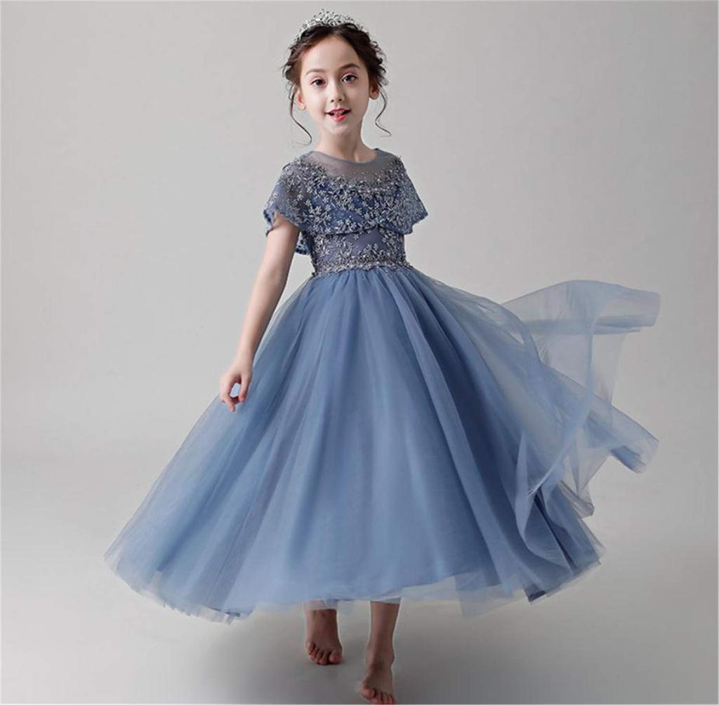 VIISEN Piano Recital Concert Junior Formal Wedding Birthday Bridesmaid Elegant Embroidered Size Size Children's Dress, Kids' Dress, Girls' Dress,