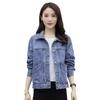 Women's Long Sleeve Loose Fit Short Denim Jacket - Korean Style for Spring/Autumn 2025