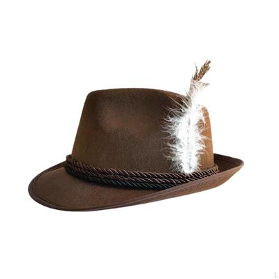 Fedora Hat Jazz Cap with Feather Classic Circumference 58cm Lightweight Costume Accessories