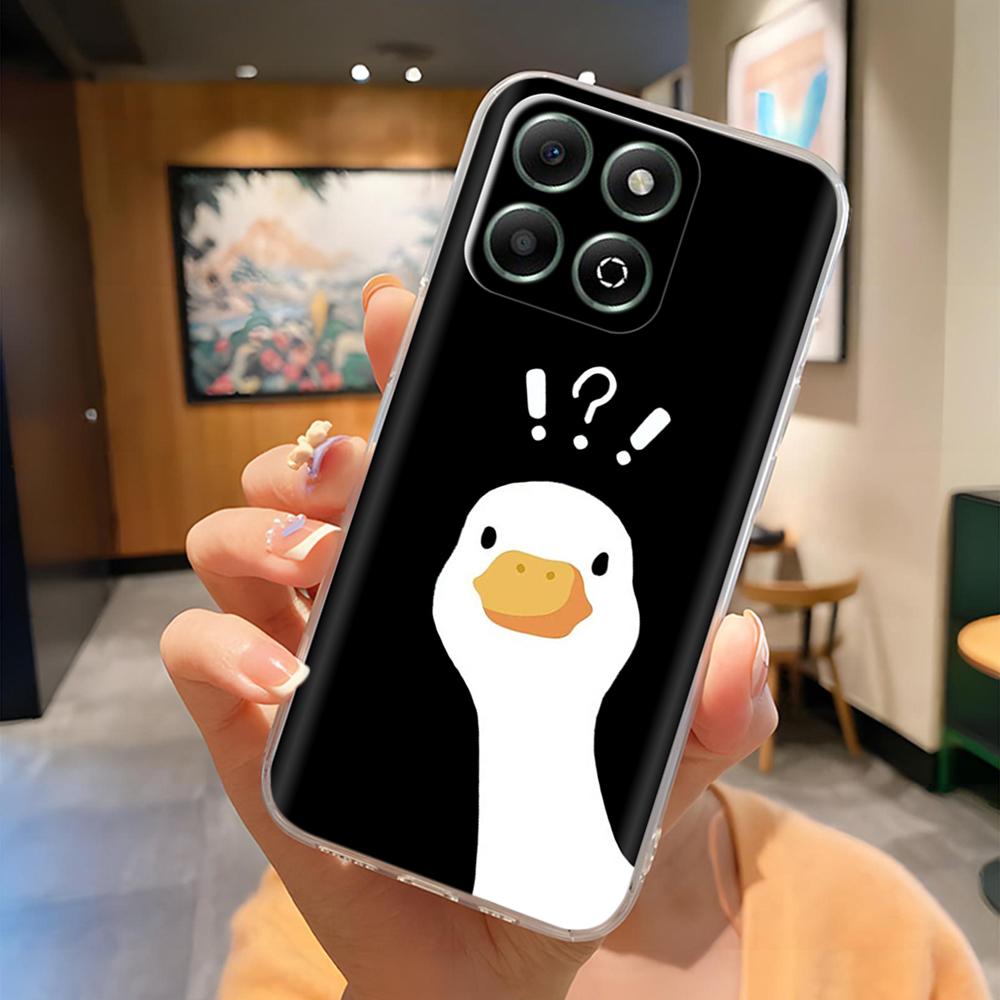 Honor X6B Kılıfı Sevimli Panda Şeffaf Arka Kapak Honor X6b JDY-LX1 JDY-LX2 İçin Şeffaf Silikon Tam Kapsama Telefon Kılıfı Coque