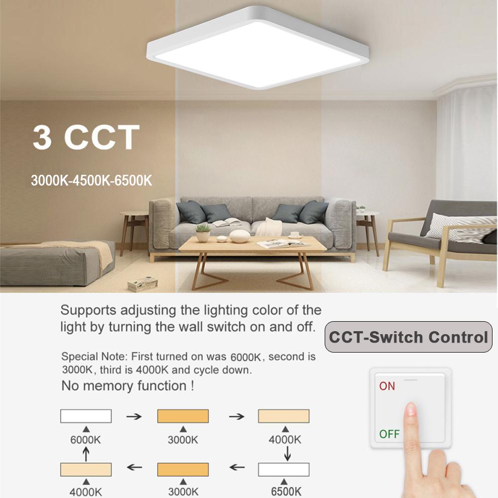 New 0.9inch Ultrathin Led Ceiling Light 20inch Large Ceiling Lamp Smart APP Brightness Dimmable For Living Room Bedroom Lighting