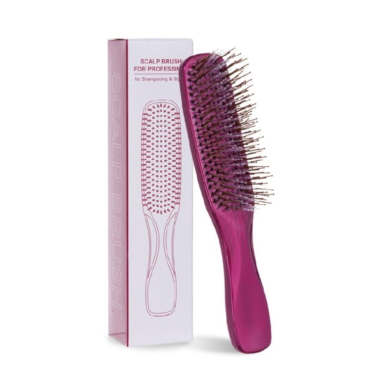 Nylon Boar Bristles Hair Brush Detangling Brush for Styling,Smoothing All Hair Types,Wigs and Extension Detangler Brush фиолетовый
