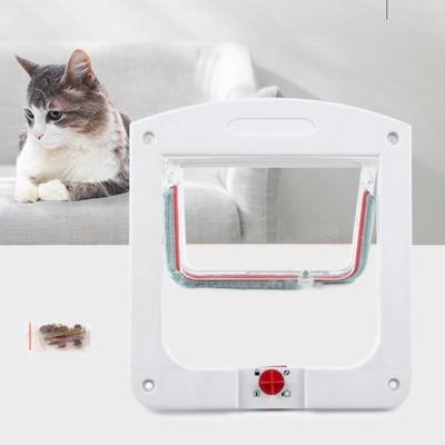1Pc Cat Dog Flap Door With 4 Way Locking Kitten Small Pet Dual Entry And Exit Door Weatherproof Pet Safety Doors Weatherproof