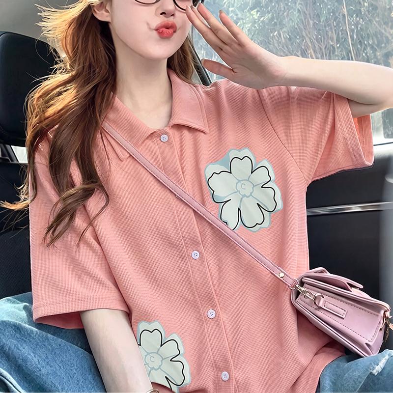 ZANZEA Blusa informal holgada de media manga con cuello vuelto para mujer
