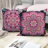 4Pcs/Set Boho Pink Mandala Throw Pillow Covers, Colorful Bohemian Floral Cushion Cases, Polyester/Linen, Ethnic Home Decoration