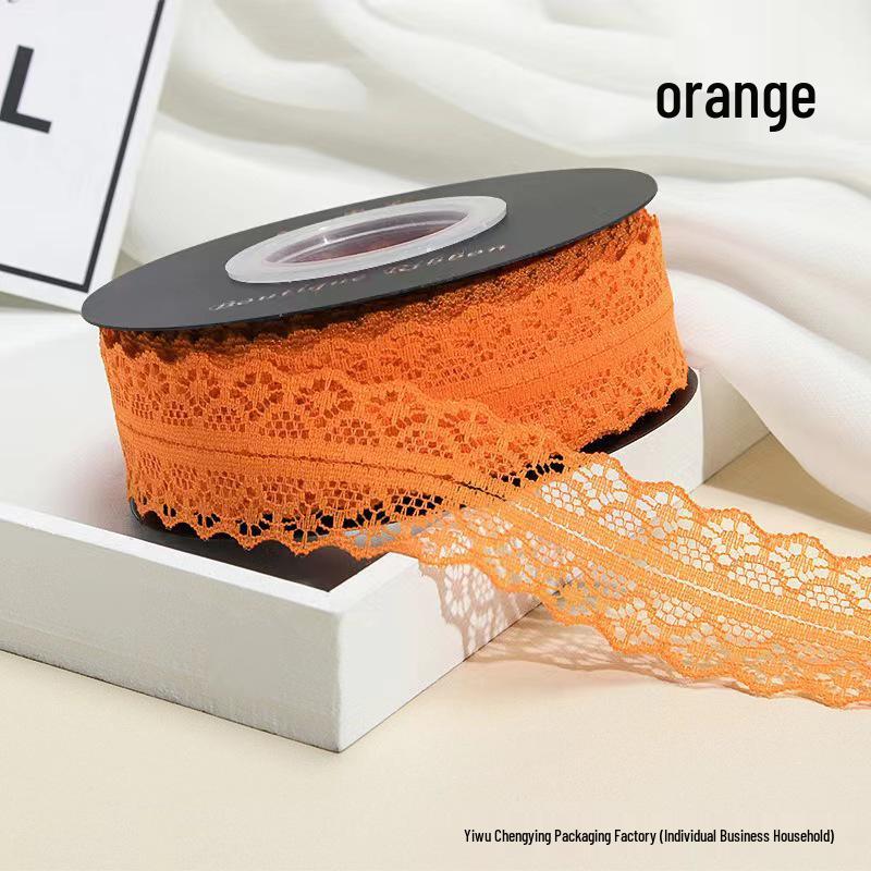 3cm Lace Edge Ribbon for Bouquet & Cake Decor, DIY Bow Streamer - Flower Design 25 & 50 Size