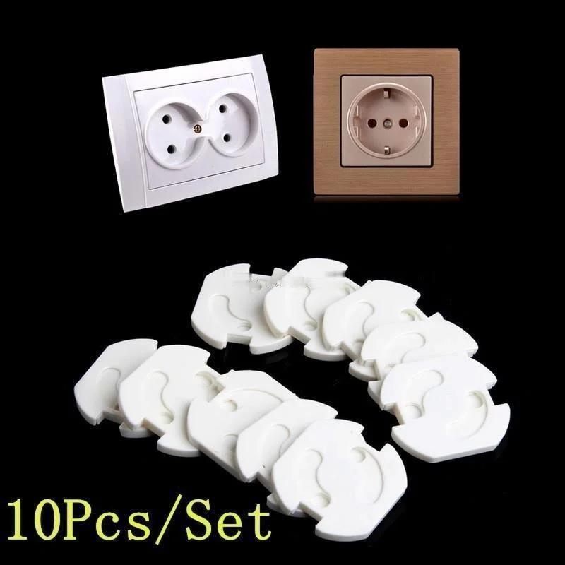 10Pcs EU Power Socket Electrical Outlet Baby Child Safety Guard Protection Anti Electric Shock Plugs Protector Rotate Cover