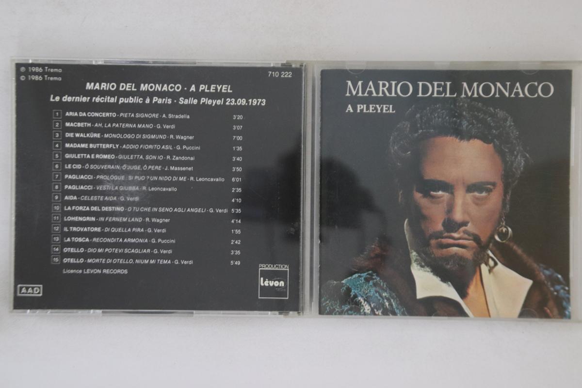 

CD MARIO DEL MONACO - A Pleyel 710222 LEVON Non Japan Classical Used