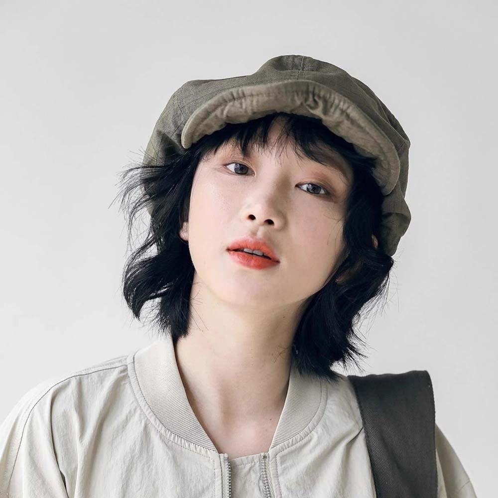 Asymmetric Retro Octagonal Hat Big Head Circumference Women Artist Hat Casual Cloud Beret Cap  Men