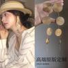 Silver Needle Retro Gold Disc Fringed Earrings Niche High Sense Light Luxury Temperament Earrings Fashion Versatile Earrings Women