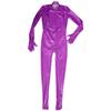 Tuta in Finta Lattice Colore Caramella Bodysuit in PVC Elastico Lucido Guanti a Mezza Dita Collant Sexy Modellante Body con Zip all'Incrotch