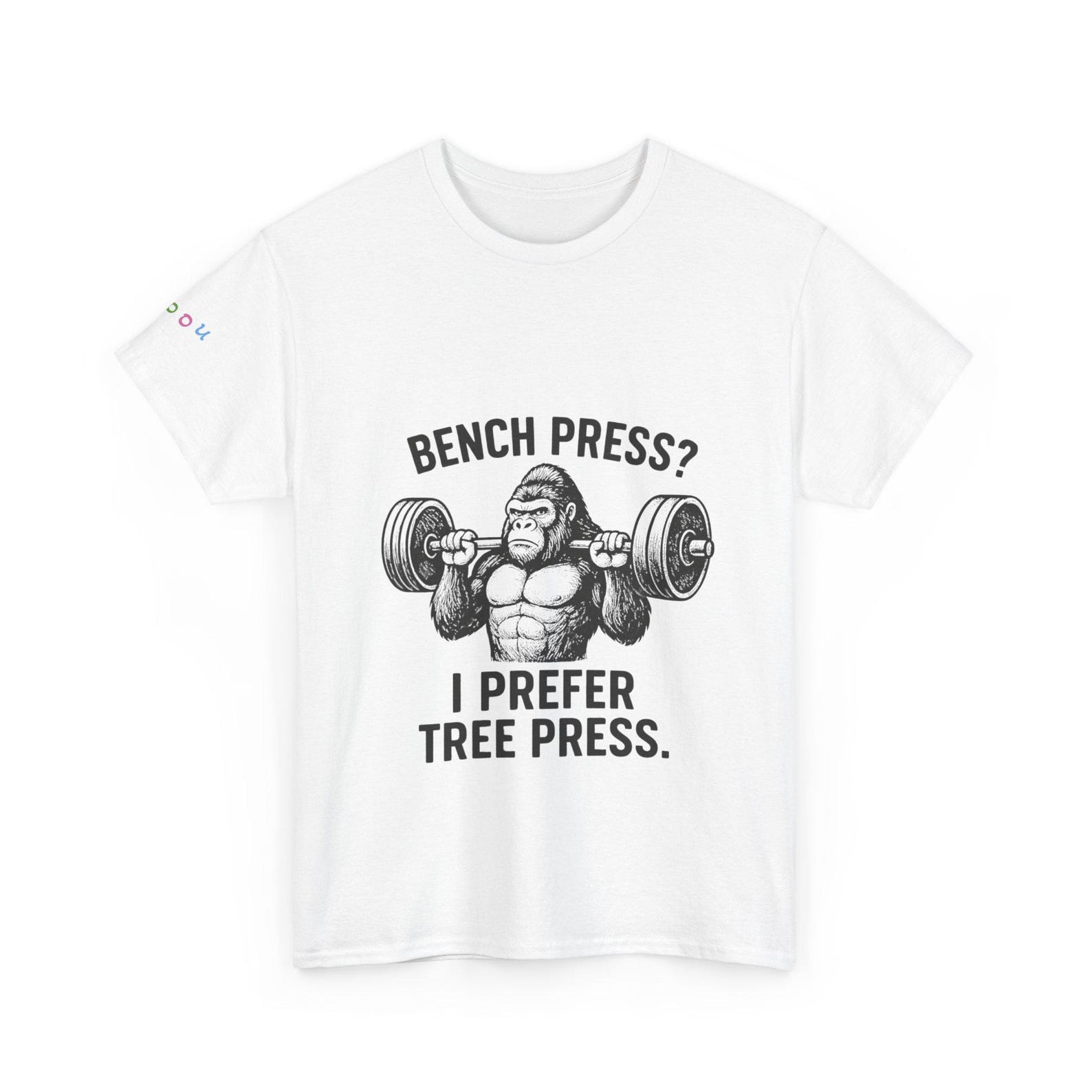 Gorilla Bench Press I Prefer Tree Press T-Shirt | Funny Gym Workout Tee 2XL