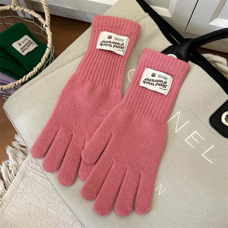 Womens Ladies Warm Winter Thick Thermal Woolen Knitted Touch Screen Gloves
