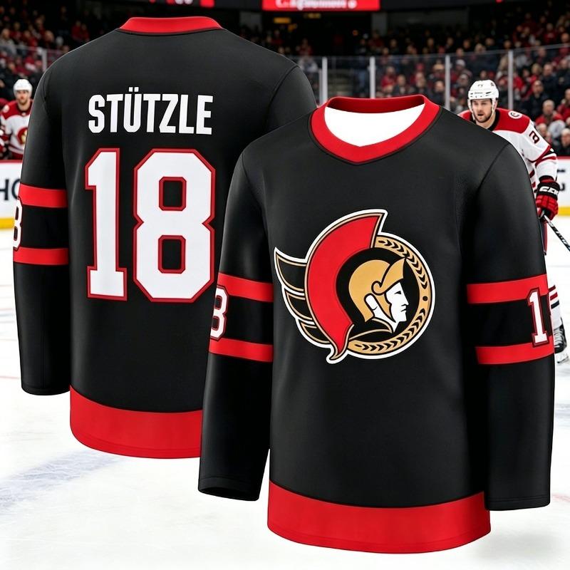 Men's New Ice Hockey Training Suit - Fan Edition 3D Printed Pattern Moisture-Wicking Black Long-Sleeved T-Shirt Kids