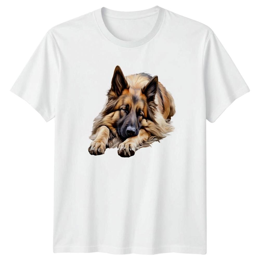 Long Haired GerUnisex Shepherd Dog Sleeping TShirt GSD Dog Lover Gift S