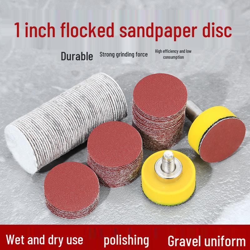 One-Inch Flocked Sandpaper Grinding & Polishing Disc for Small Electric Grinders