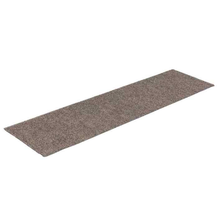 VidaXL Tapis d'escalier autocollants 15 pièces 76 x 20 cm Beige Rectangulaire 326933