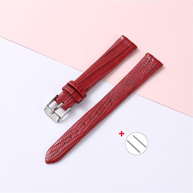 Leather Strap 8mm 10mm 12mm 14mm 16mm Universal Smartwatch wristband Lizard Fashion Slim Watchband correa for Men Women Bracelet
