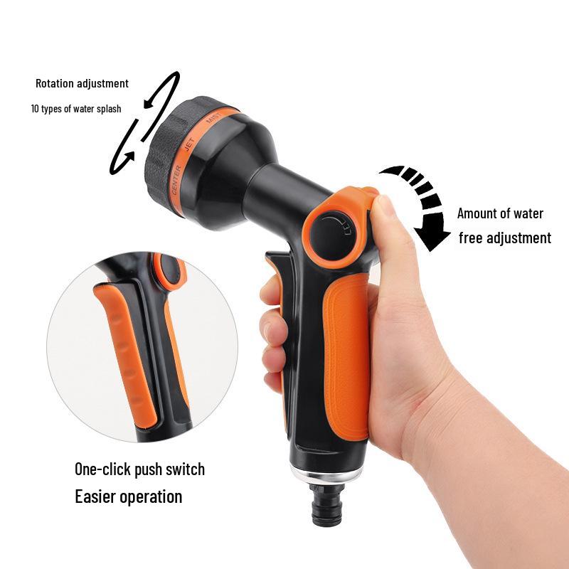 High-Pressure Spray Gun for Car Washing, Garden Watering, and Window Cleaning. Connects to Tap Water for Multiple Uses.