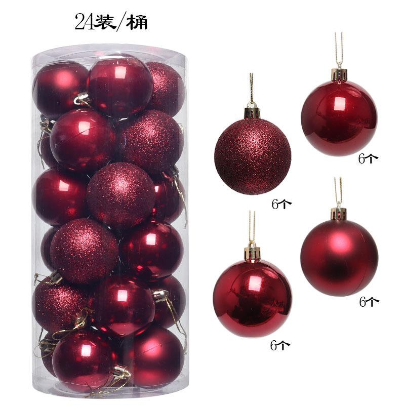 24/36Pcs Christmas Decoration 3/4CM Balls Hanging Christmas Tree Pendants Ornaments for Home Party Decor New Year Gift Accessory