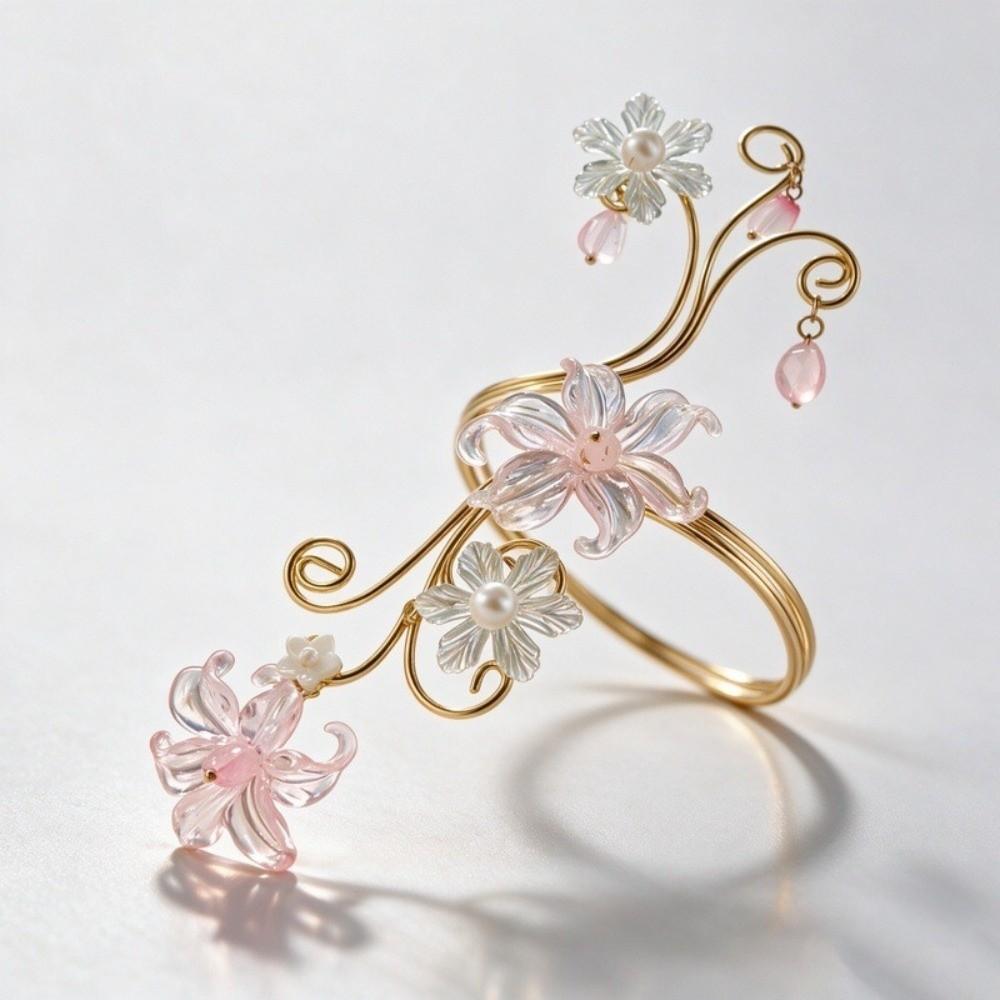 Bracelet Armlet Floral Ajustable Manchette de Bras Creuse Mode Manchette de Bras Supérieur Bracelet Pour Femmes