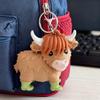 Highland Cow Keychain 3D Printed Animal Bag Pendant Cute Cow Gifts for Women Cowgirl Backpack