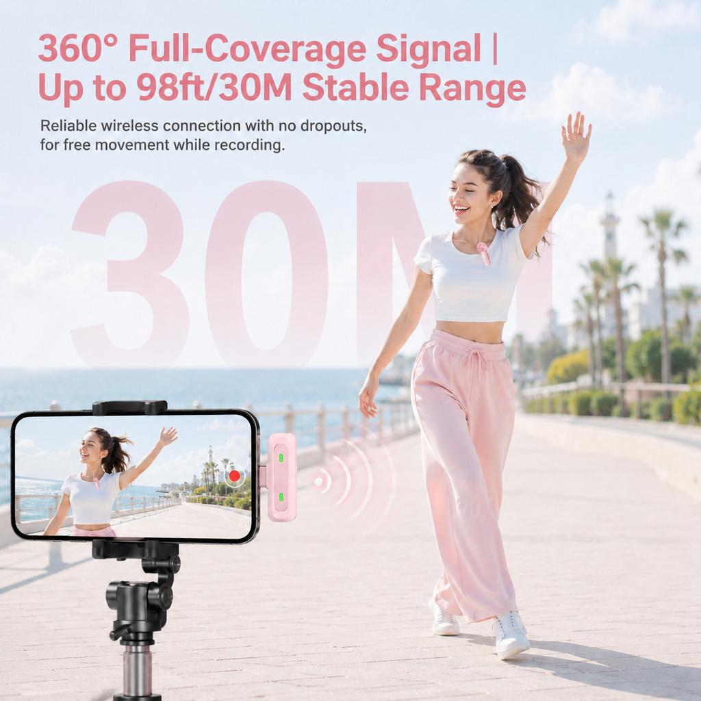 Type-C Port Wireless Lavalier Microphone, Noise Cancelling Lapel Mic,for iPhone15+,Android Phone,Vlog Live Streaming Interview