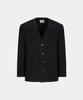 Noice Collarless Wool-Blend Tweed Jacket - Black