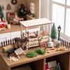 Miniature Stable with Deer Rustic Diorama Barn Long-Lasting for Collectors
