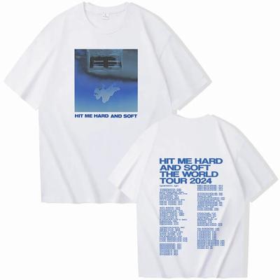 Streetwear Billie Hit Me Hard and Soft Tour Tričká Harajuku Hip Hop O-krk Krátky rukáv Ležérny outfit Oblečenie