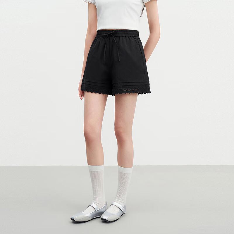 Ledian Petite Ruffled A-Line Wide-Leg Shorts