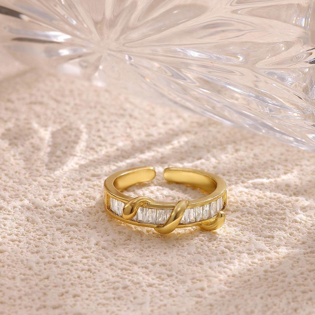 European & American Luxury Zircon Open Ring - Unique Design for Women