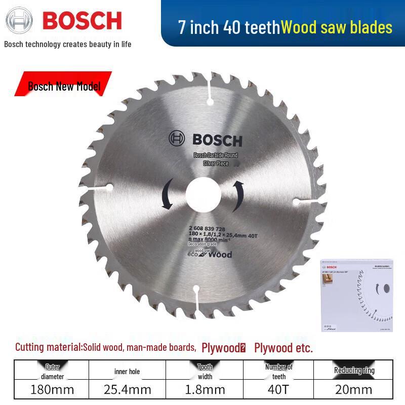 Bosch Circular Saw Blade for Wood and Aluminum CN plug (adapter included)
