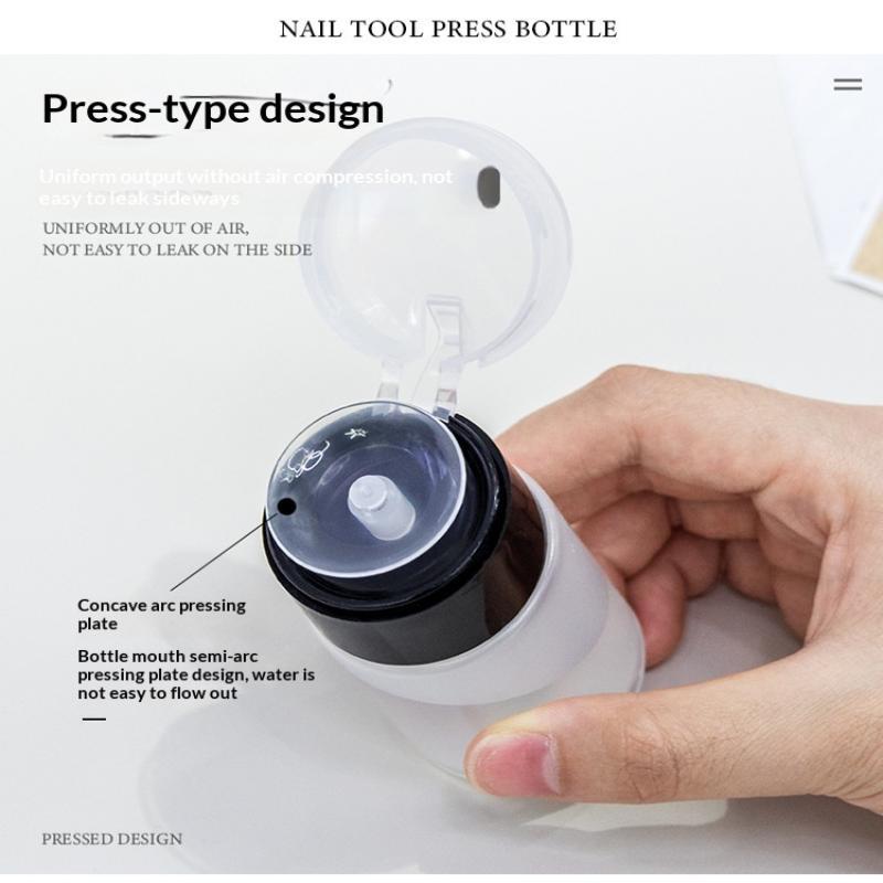 Nail Art Press Pump Bottle Leakproof Design Easy Press Dispensing For Home Diy Nail Care Salon Use