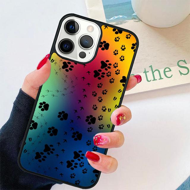 Watercolor Paw Prints Coque Shell For iPhone 17 Air 15 16 Pro Max 14 13 12 11 Pro Max Plus Phone Case Cover