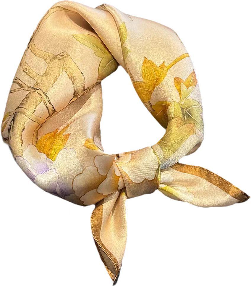 Brand 100% Natural Silk Scarf Women Neck Hair Foulard Square Headband Scarves Bandana Fashion New Small Hijab Scarves Pashmina