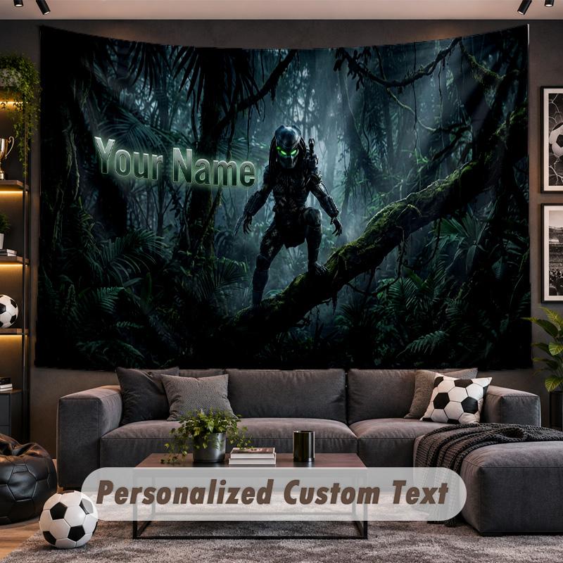 Predator Personalized Tapestry Support Custom Name, Wall Art Home Decoration