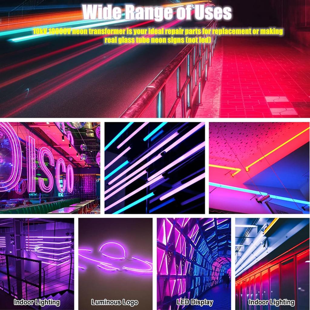 YaeCCC 10KV 30mA Power Supply for Glass Neon Sign Electronic Neon Light Transformer 120V AC 50Hz/60Hz