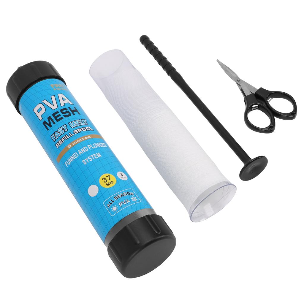 Fishing Bait PVA Mesh Refill Spool With Foldable Scissors Fishing Tackle Baiting Accessories For Various Baits 37mm
