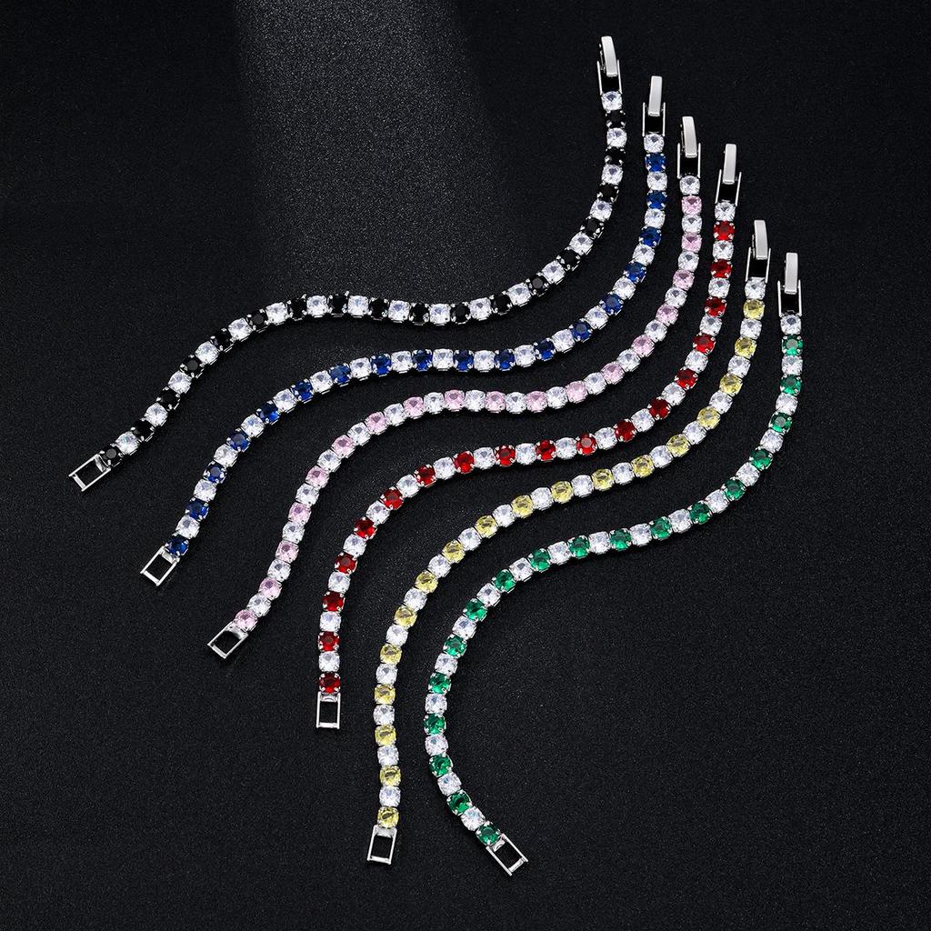 Luxuriöses 4mm Hip Hop Tennisarmband mit Zirkonia-Akzenten