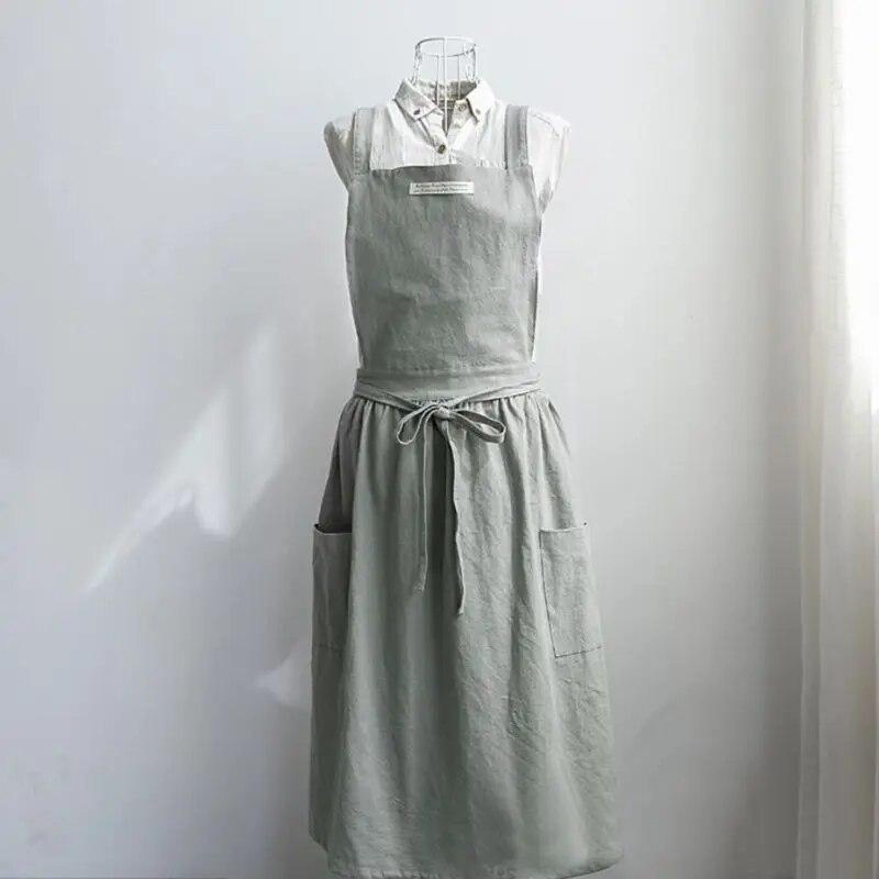 Korean Style Pleated Apron Light Blue Home Garden Household Merchandises Household Cleaning Tools Aprons