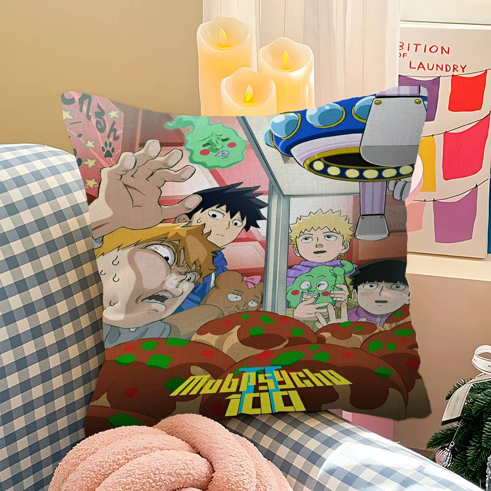 Japan Anime Mob Psycho 100 Personalisierte Bildtext Heimdekorationskissen Haushaltsgeschenke 45x45cm