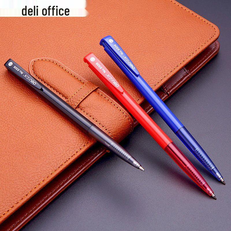 Deli Retractable Ballpoint Pen Set, 0.7mm