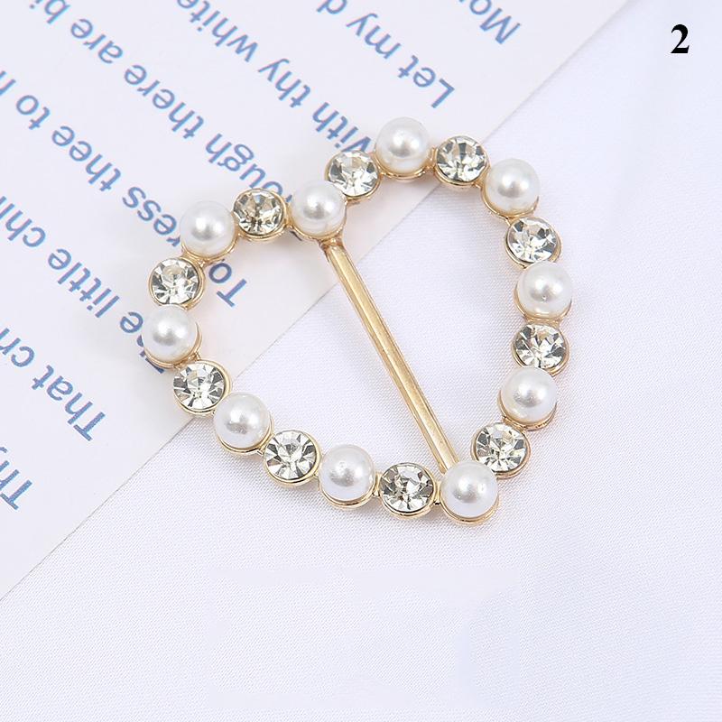 1Pcs Pearl Rhinestone Clothing Corner Knot Buckle Waist Buckle Silk Scarf Clothes T-Shirt Shirt Hem Buckle Luxury Decorative