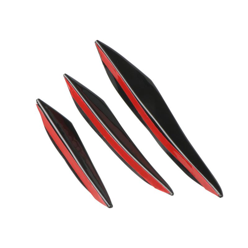 6Pcs/set Universal Car Spoiler Canards Fit Black Carbon Front Bumper Lip Splitter Fin Air Flying Spoiler Auto Body Kit Accessory