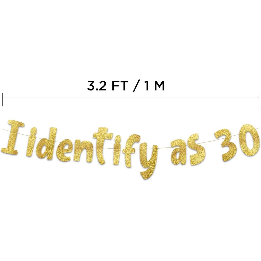 Funny Gold Glitter Banner Happy Mens Birthday Party Supplies, Ideas, and Gifts 21st, 30th, 40th, 50th, 60th, 70th, 80th Adult Birthday Decorations