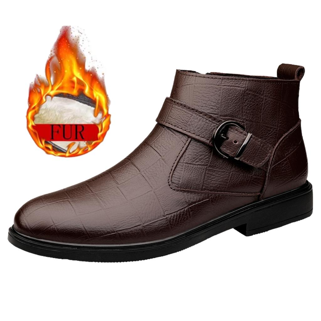 

Ретро Мужские высококачественные кожаные ботинки Модные мужские ботинки челси с пряжкой Деловые ботильоны Теплые элегантные социальные оксфорды Мужские 46