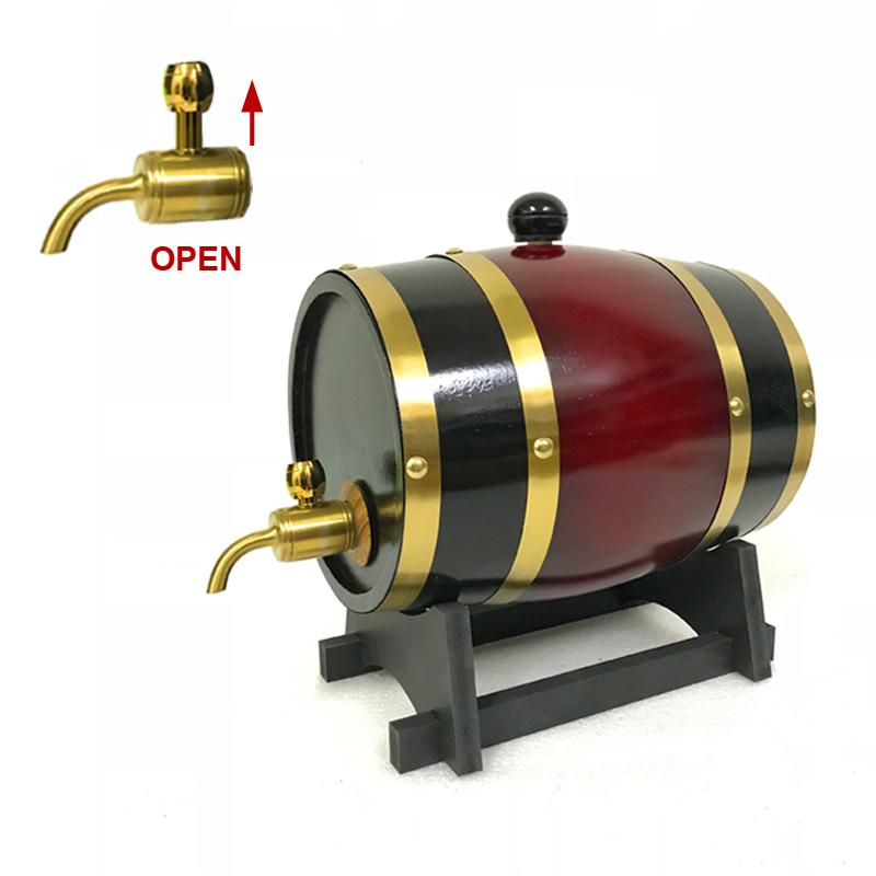 UNTIOR 1.5/3L Wood Wine Barrel Oak Beer Brewing Equipment Rum Pot Whisky Wine Bar Tools Wedding Decoration Home Brew Beer Tools